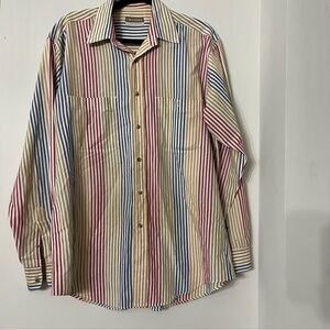 Twickers Vintage Kenneth Gordon Size M Made In Hong Kong 100% Cotton Button Up